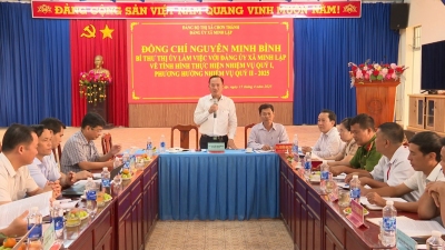 Bí thư Thị ủy Nguyễn Minh Bình làm việc với xã Minh Lập