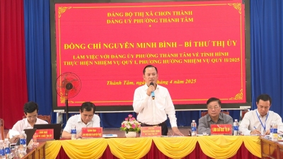 Bí thư Thị ủy Nguyễn Minh Bình làm việc với phường Thành Tâm