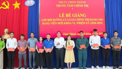 Chơn Thành: 89 đảng viên hoàn thành lớp bồi dưỡng lý luận chính trị, khóa VI, nhiệm kỳ 2020-2025
