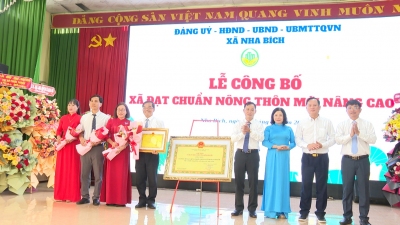Lễ công bố xã Nha Bích (thị xã Chơn Thành) đạt chuẩn nông thôn mới nâng cao